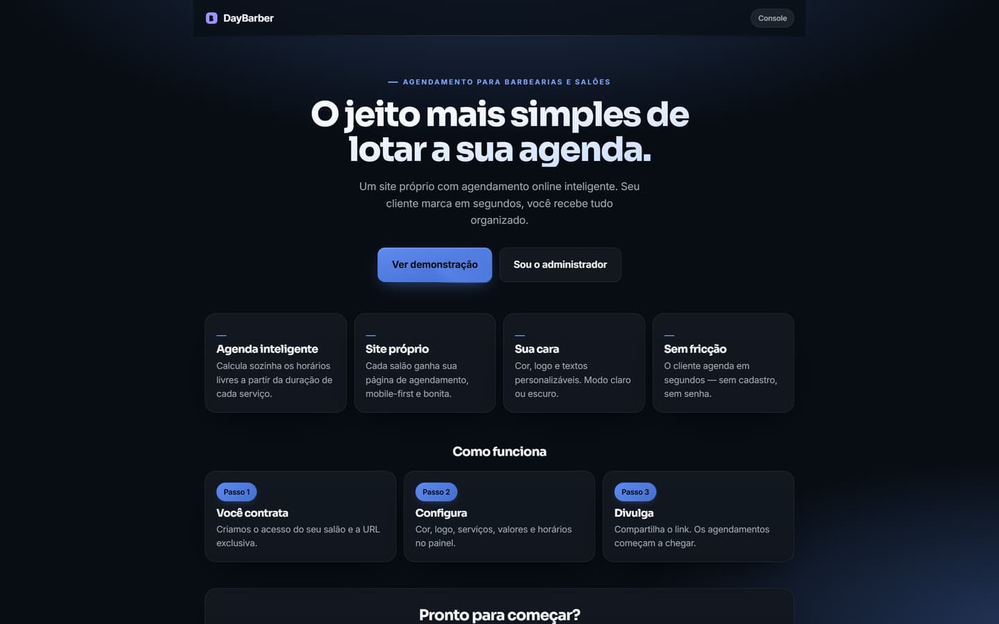 Tela da DayBarber